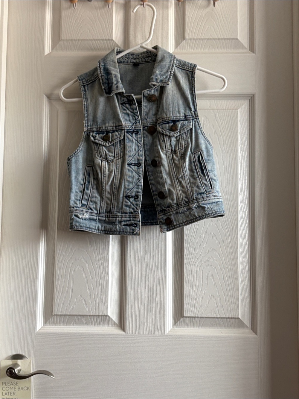 American Eagle Outfitters Light Blue Denim Vest Jacket